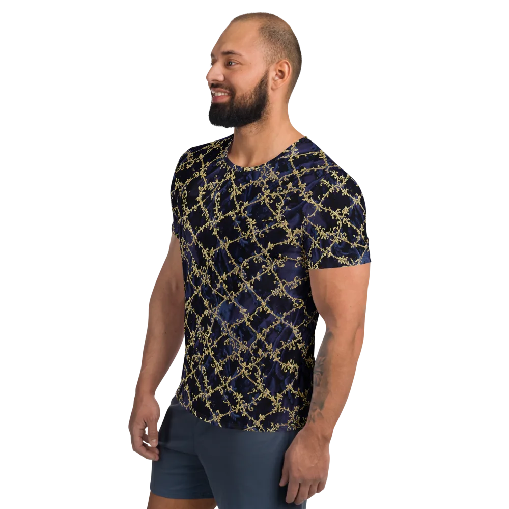 Midnight Filigree on Men's Athletic T-Shirt — Left