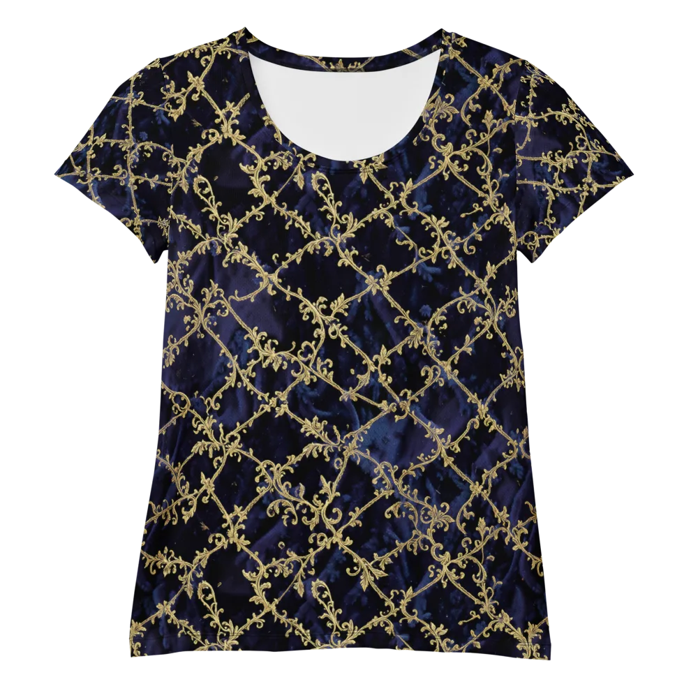 Midnight Filigree on Women's Athletic T-Shirt — Front