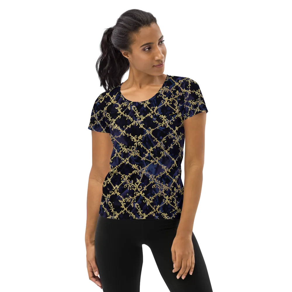 Midnight Filigree on Women's Athletic T-Shirt — Front