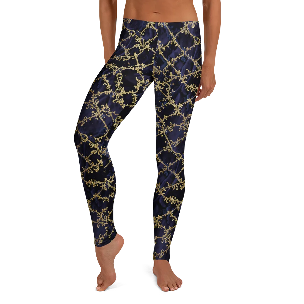 Midnight Filigree on Leggings — Front