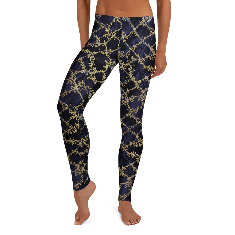 Midnight Filigree on Leggings — Front