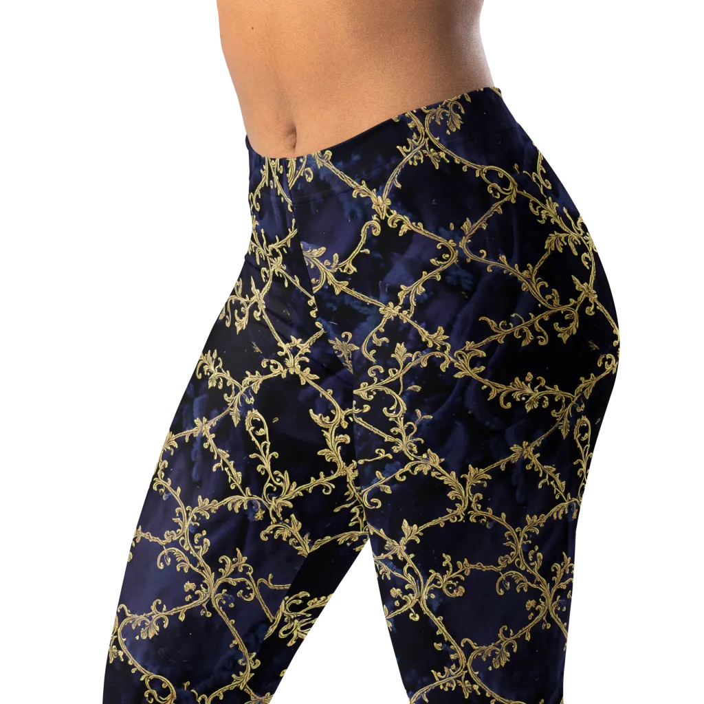 Midnight Filigree on Leggings — Left Front