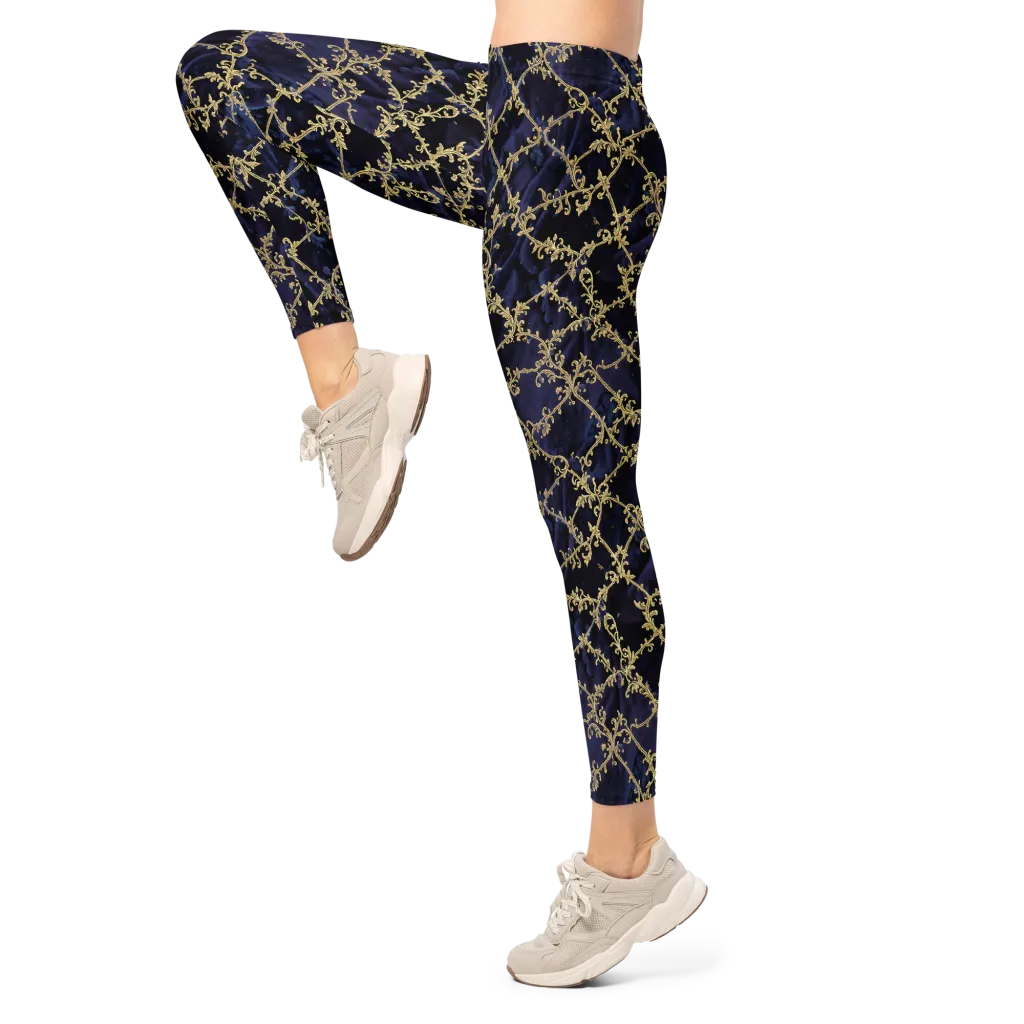 Midnight Filigree on Leggings — Left