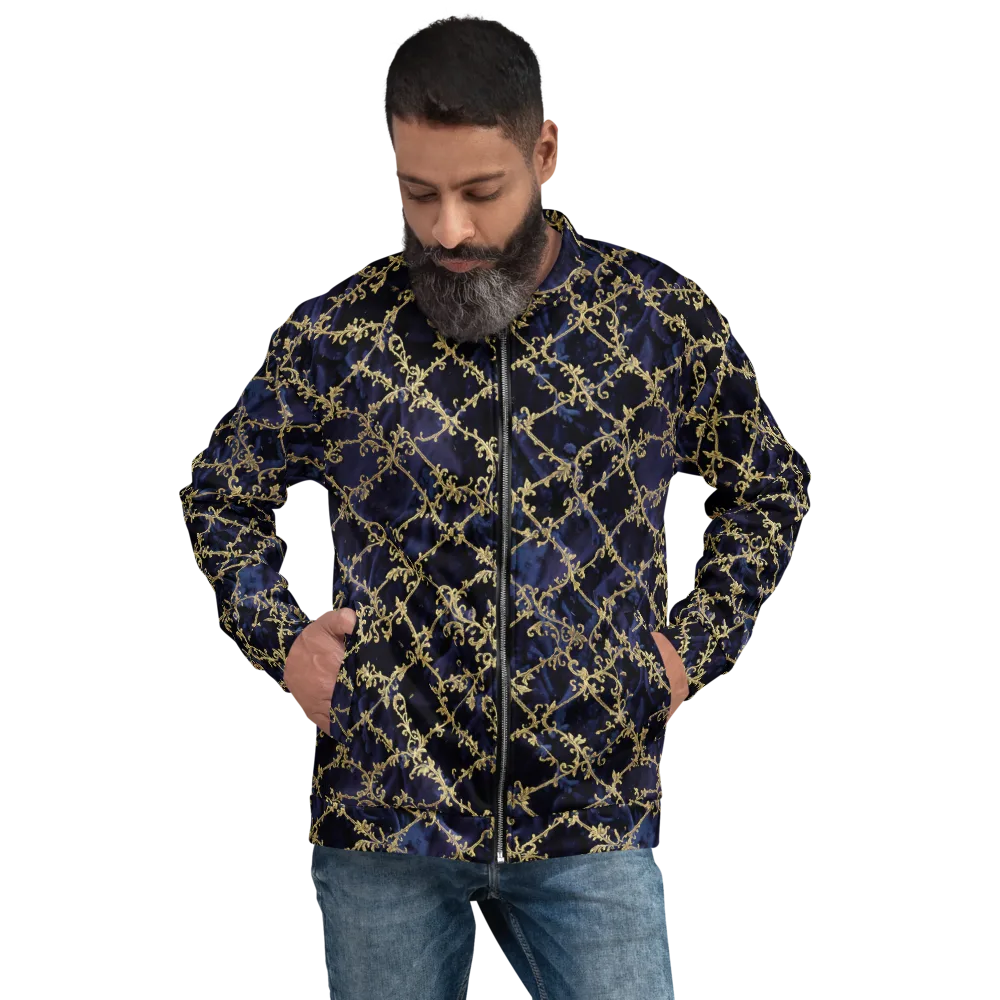 Midnight Filigree on Bomber Jacket — Front
