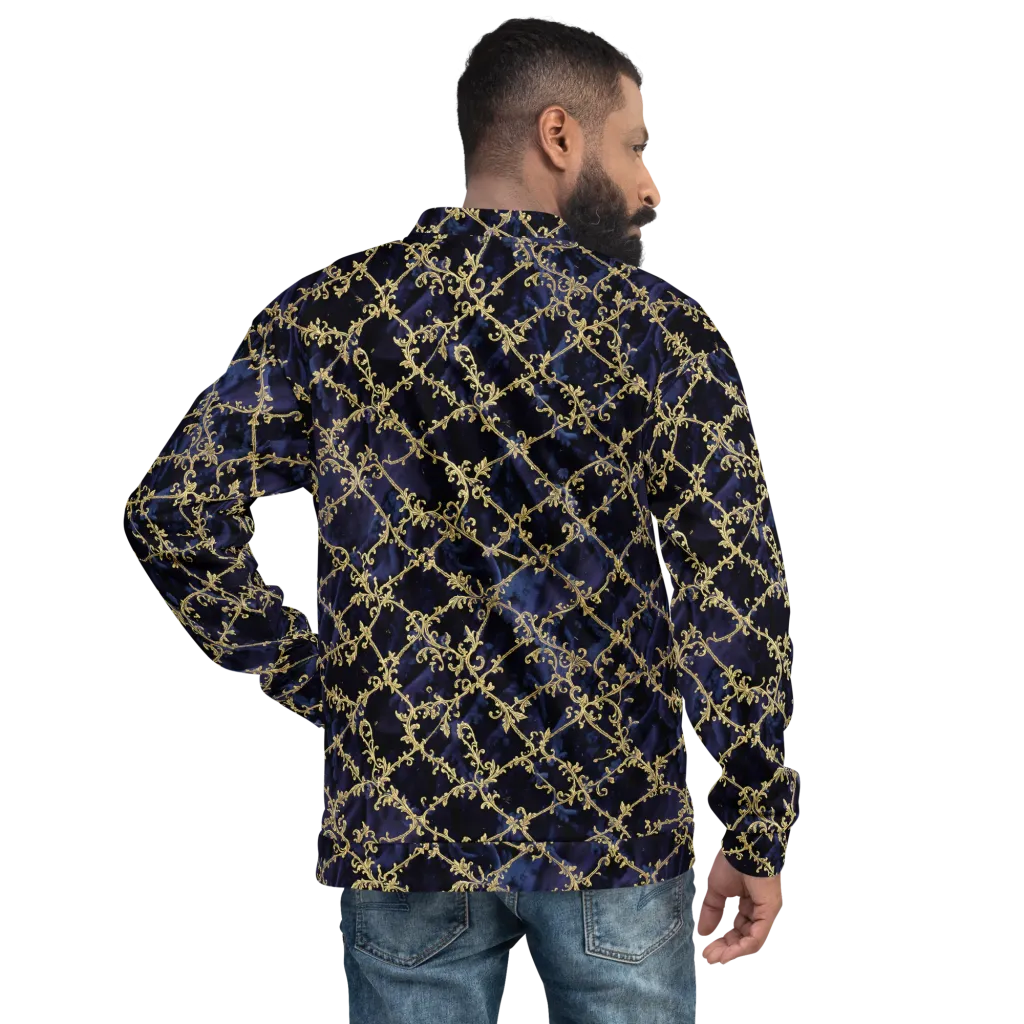 Midnight Filigree on Bomber Jacket — Back