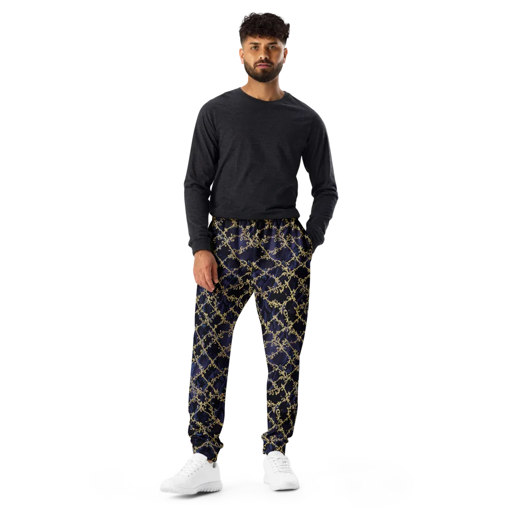 Midnight Filigree on Men's Joggers — Front