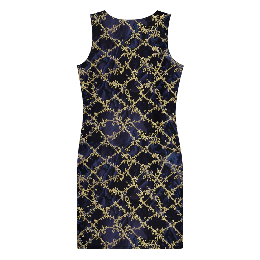 Midnight Filigree on Bodycon Dress — Back