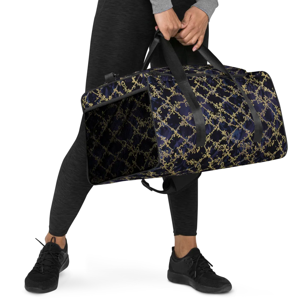 Midnight Filigree on Duffle Bag — Right Front