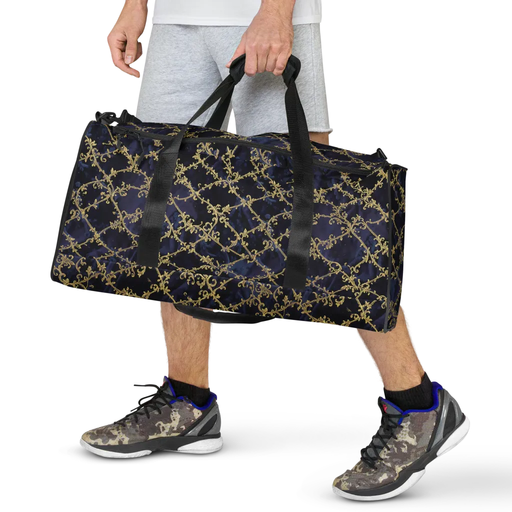 Midnight Filigree on Duffle Bag — Front