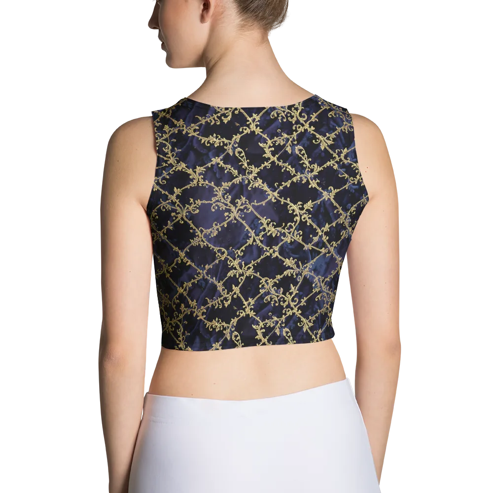 Midnight Filigree on Crop Top — Back