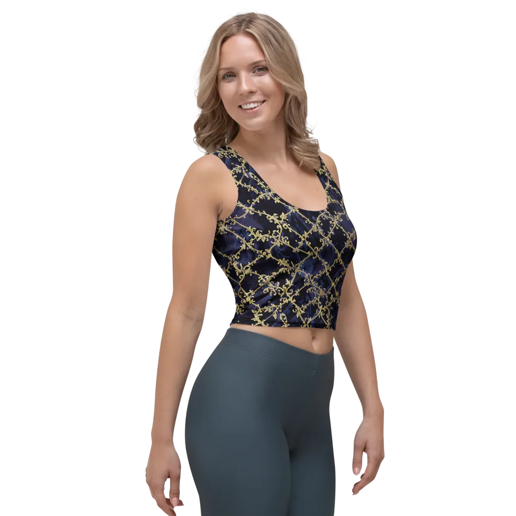 Midnight Filigree on Crop Top — Right Front