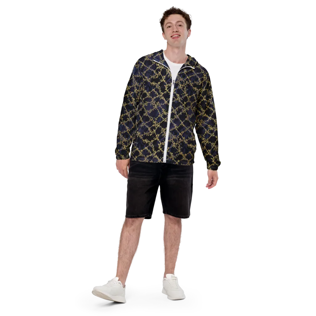 Midnight Filigree on Men's Windbreaker — Front