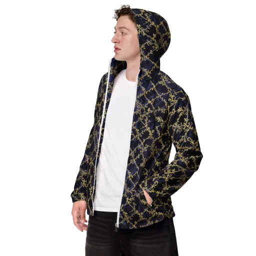 Midnight Filigree on a Men's Windbreaker