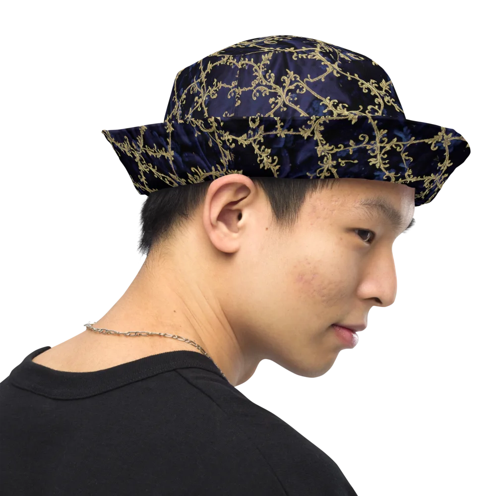 Midnight Filigree on Reversible Bucket Hat — Right Outside