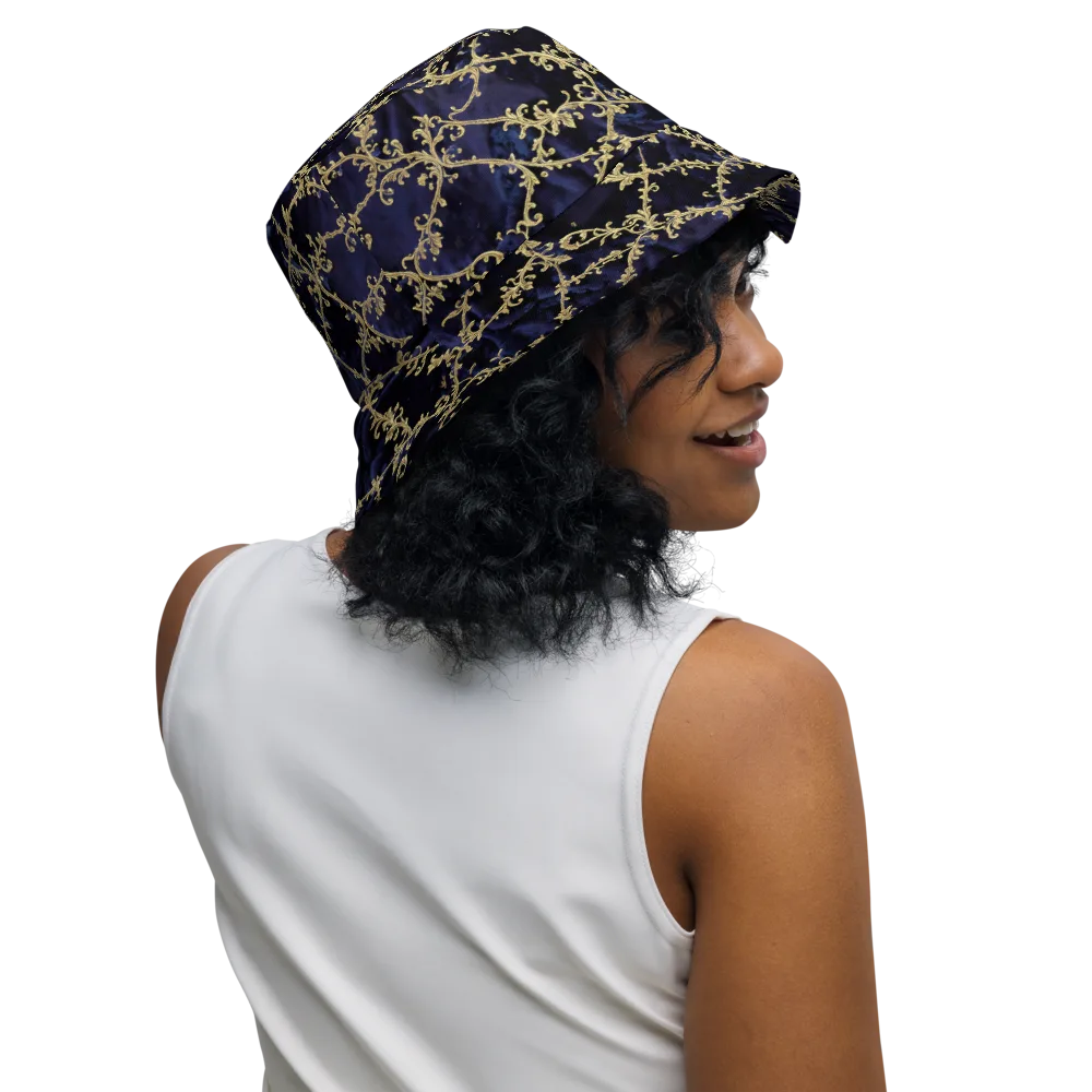 Midnight Filigree on Reversible Bucket Hat — Right Outside
