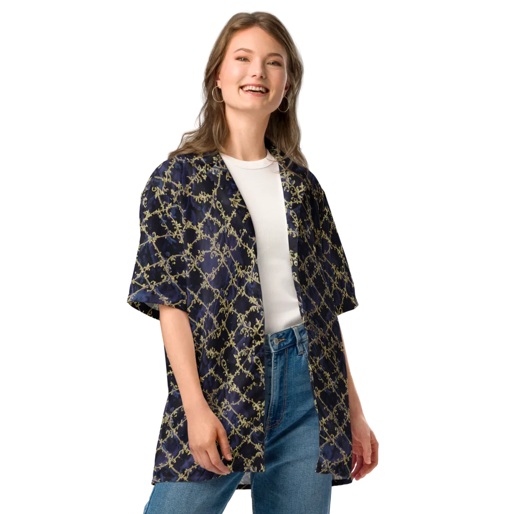 Midnight Filigree on Button Shirt — Front