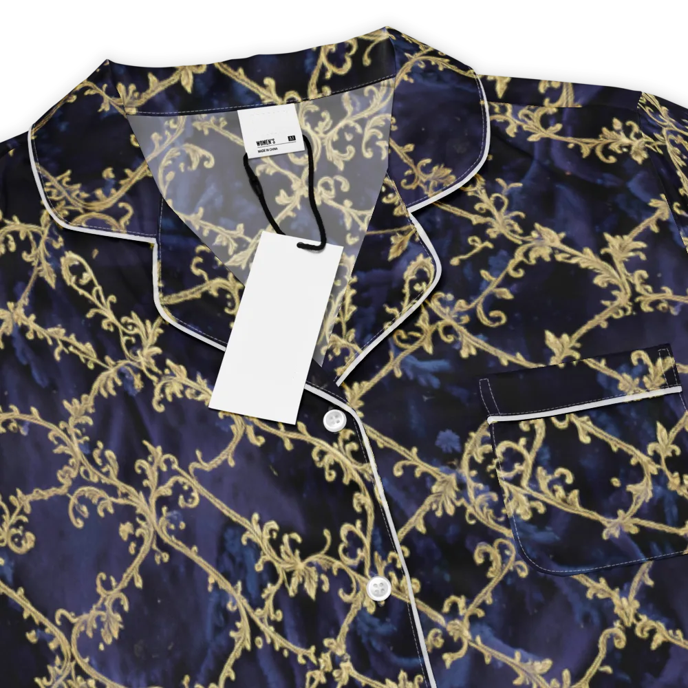 Midnight Filigree on Women's Short Sleeve Pajama Top — Product details