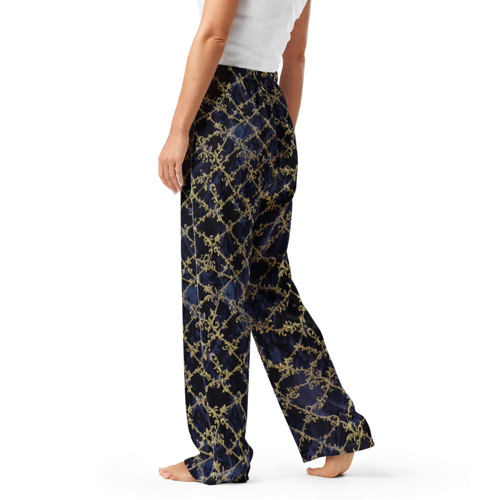 Midnight Filigree on Women's Pajama Pants — Left