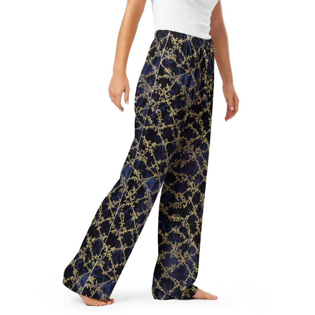 Midnight Filigree on Women's Pajama Pants — Right Front