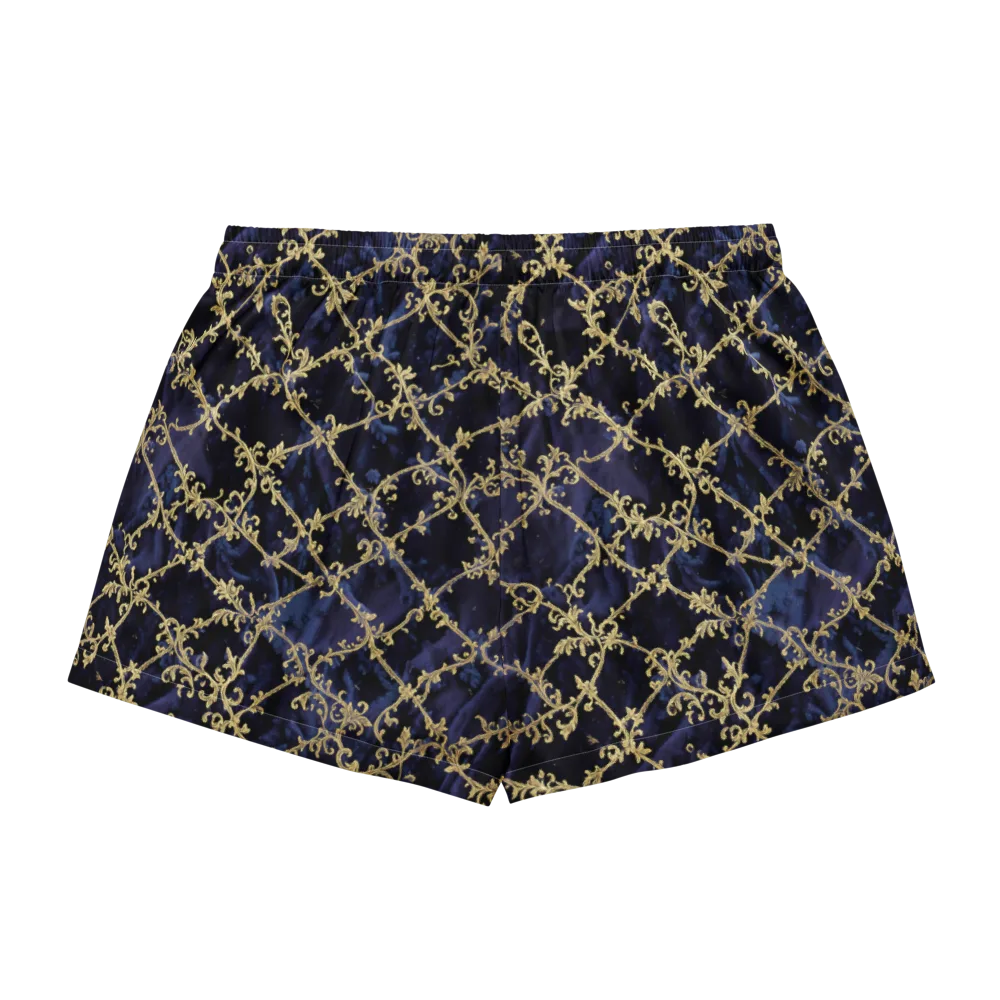 Midnight Filigree on Women's Pajama Shorts — Back