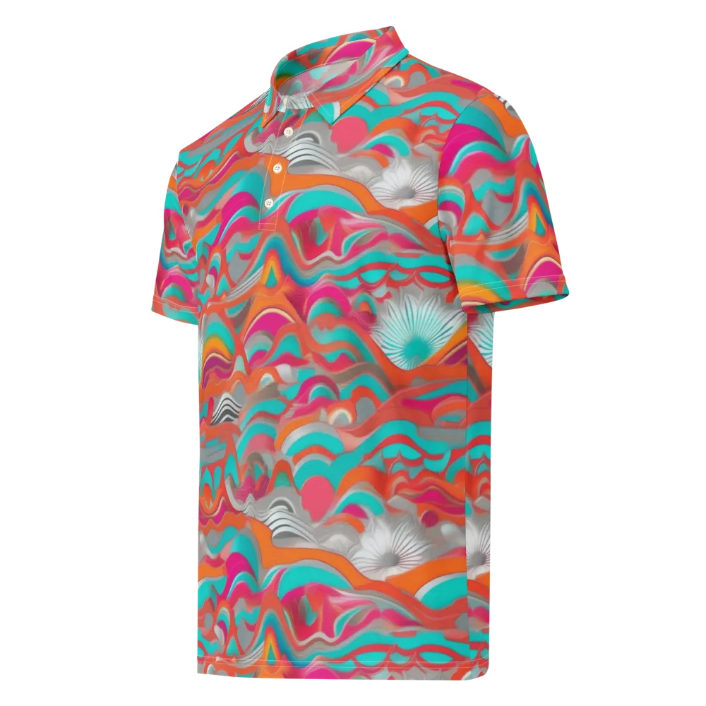 Tidal Mirage on Men's Slim Fit Polo Shirt — Left Front