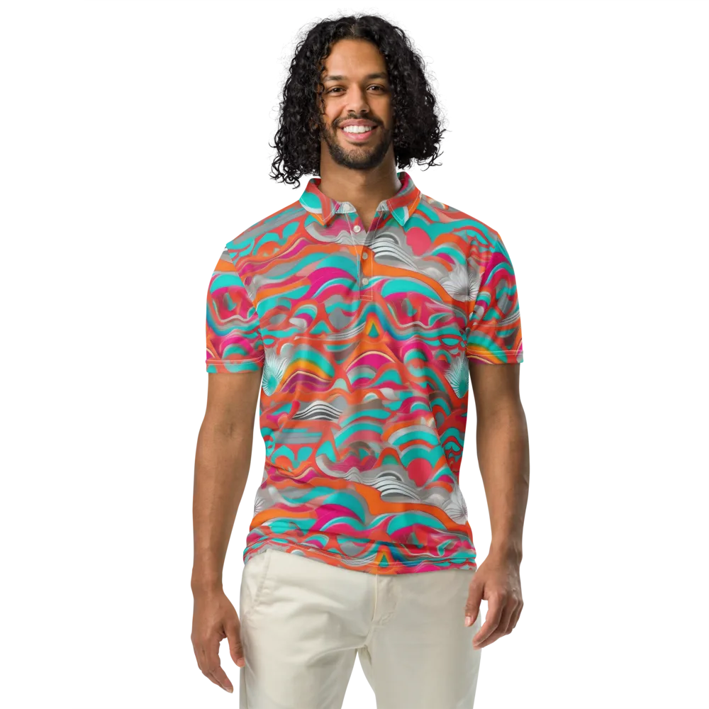 Tidal Mirage on Men's Slim Fit Polo Shirt — Front