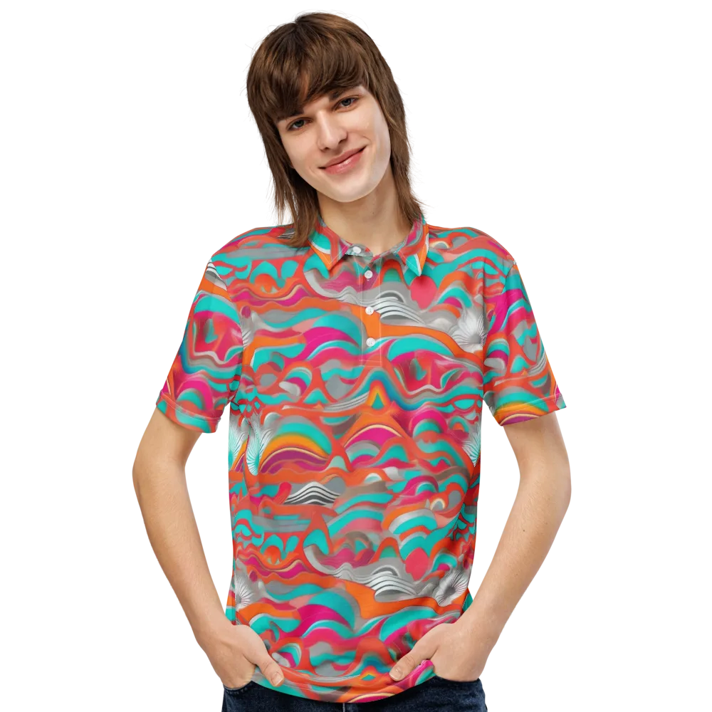 Tidal Mirage on Men's Slim Fit Polo Shirt — Front