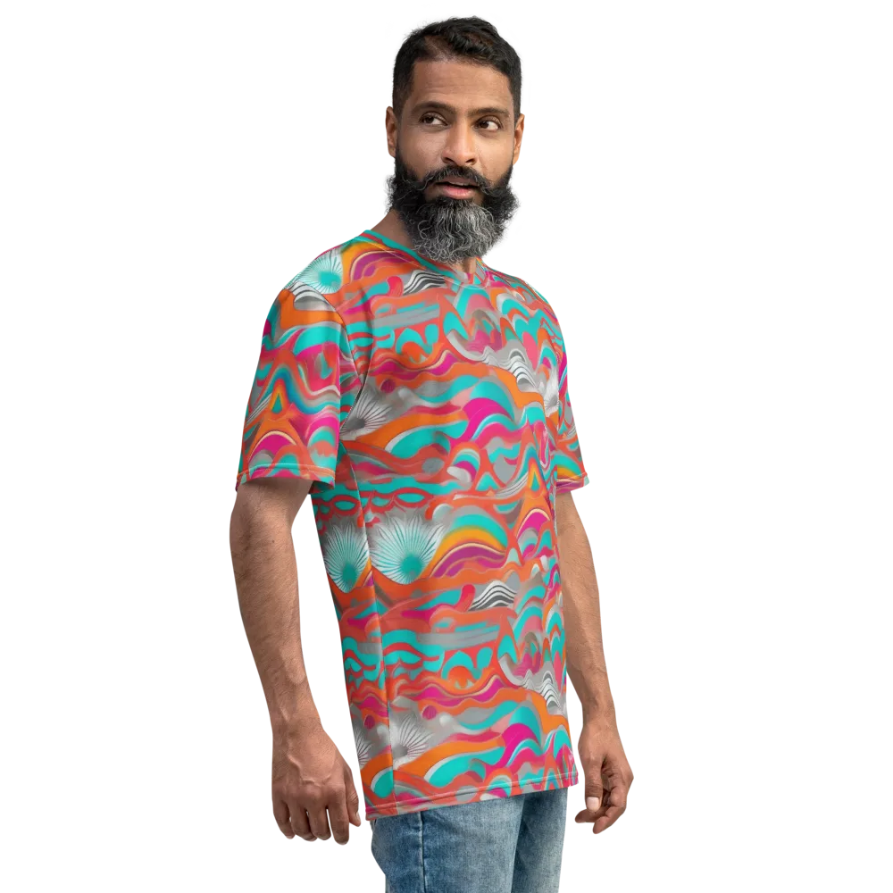 Tidal Mirage on Men's Crew Neck T-Shirt — Right