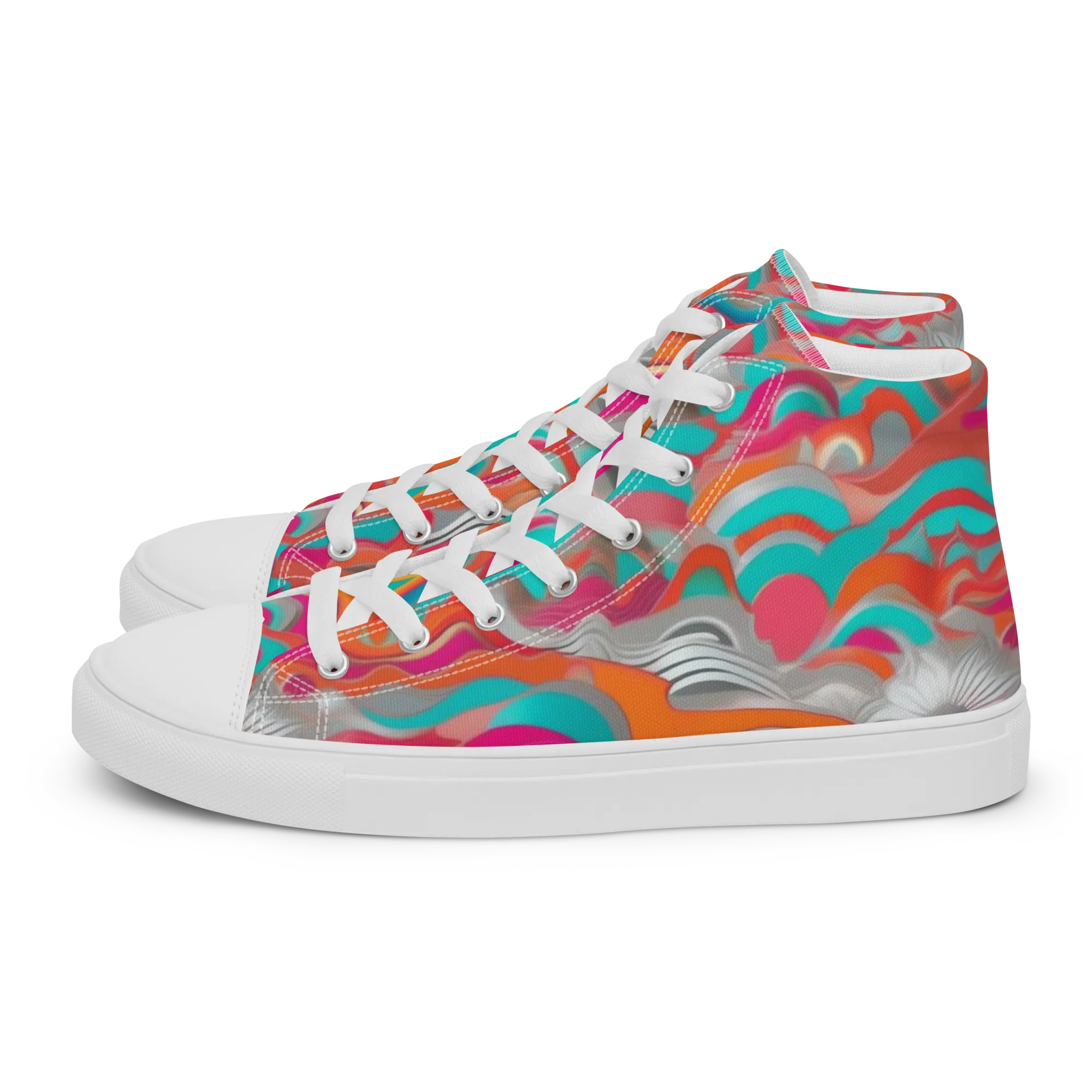 Tidal Mirage on Women's High Top Canvas Shoes — Left