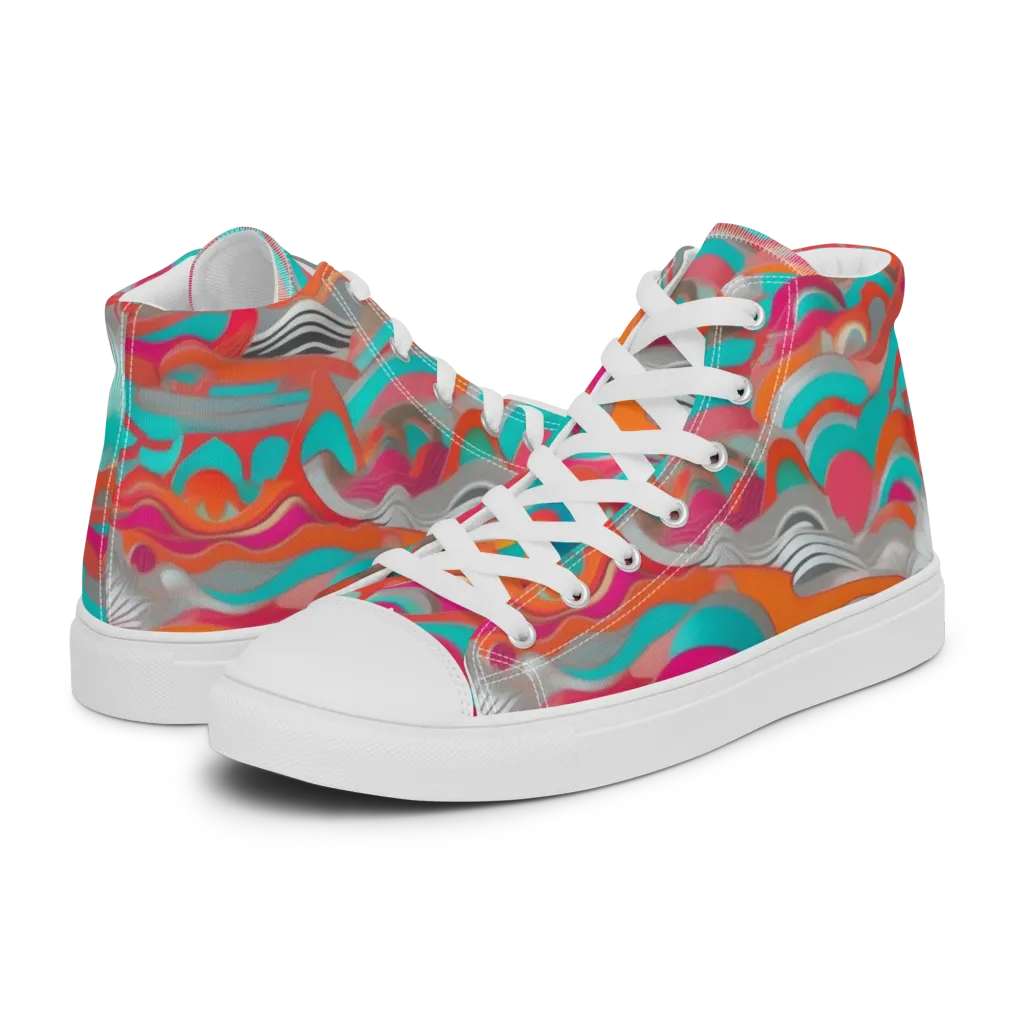 Tidal Mirage on Women's High Top Canvas Shoes — Left