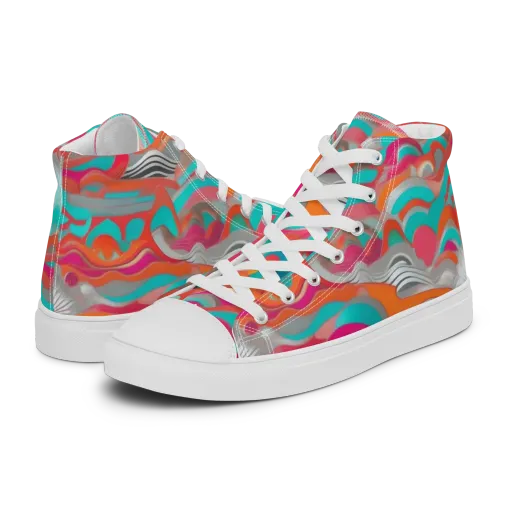 Tidal Mirage on a Women's High Top Canvas Shoes