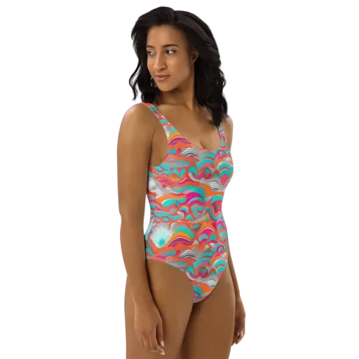 Tidal Mirage on a One-Piece Swimsuit