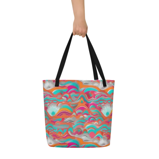 Tidal Mirage on a Large Tote Bag W/ Pocket