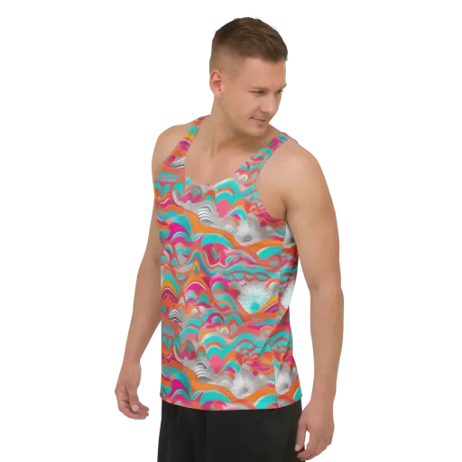 Tidal Mirage on a Men's Tank Top