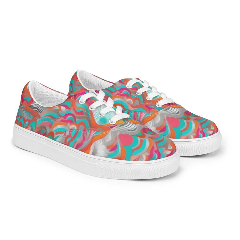 Tidal Mirage on Men's Lace-Up Canvas Shoes — Right Front
