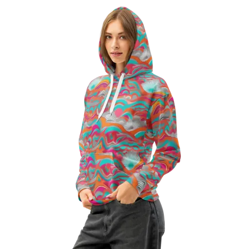 Tidal Mirage on a Cotton Hoodie