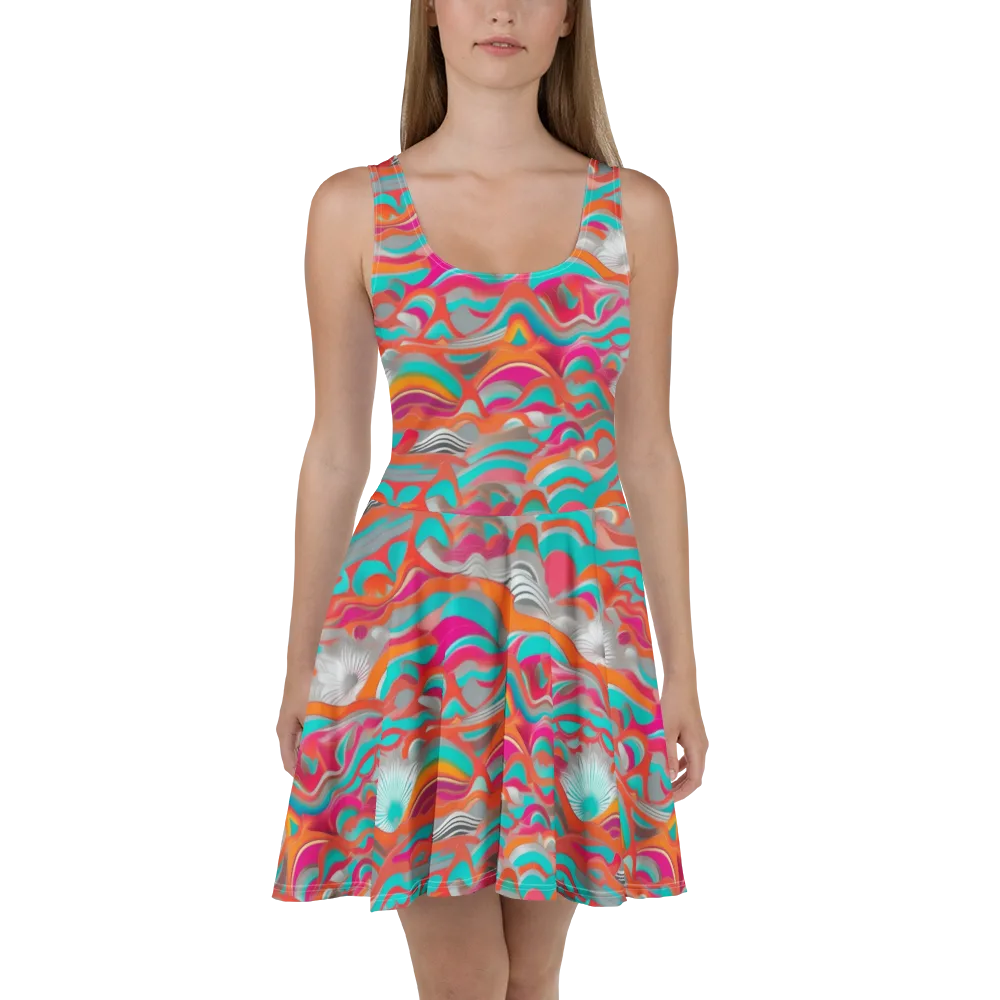 Tidal Mirage on Skater Dress — Front
