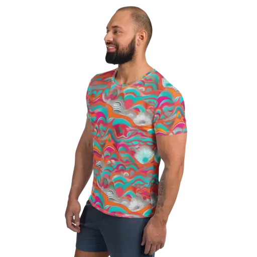 Tidal Mirage on a Men's Athletic T-Shirt