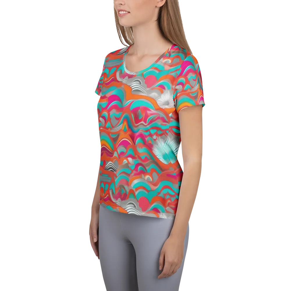 Tidal Mirage on Women's Athletic T-Shirt — Left