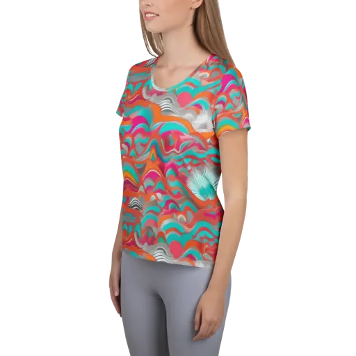 Tidal Mirage on a Women's Athletic T-Shirt