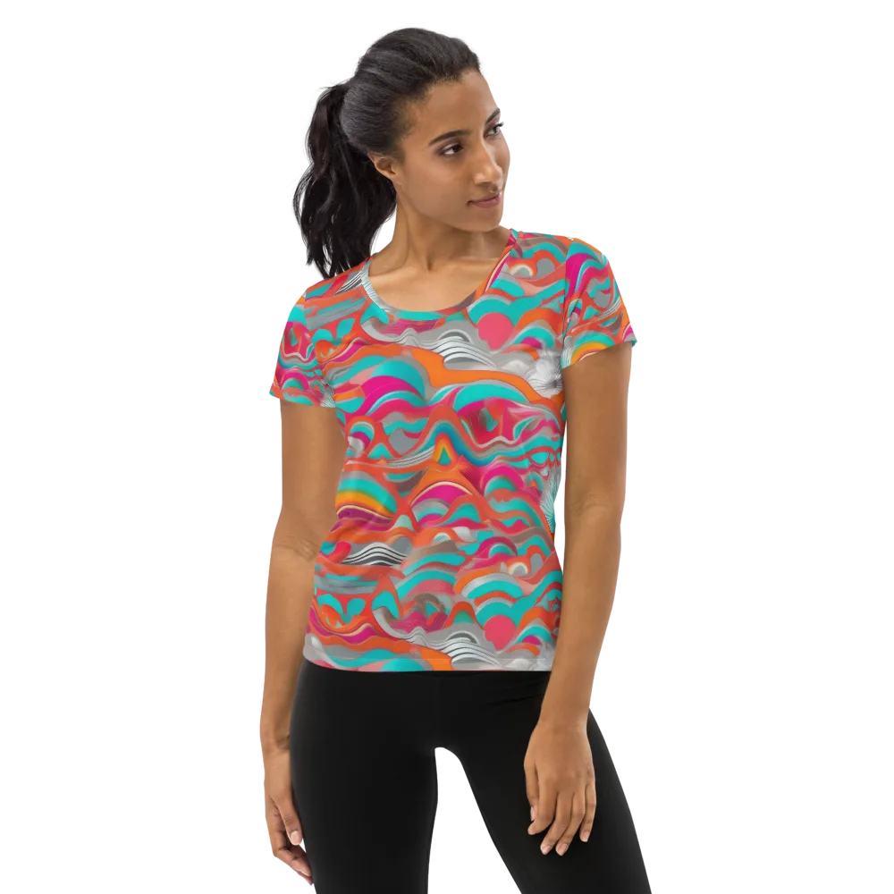 Tidal Mirage on Women's Athletic T-Shirt — Front