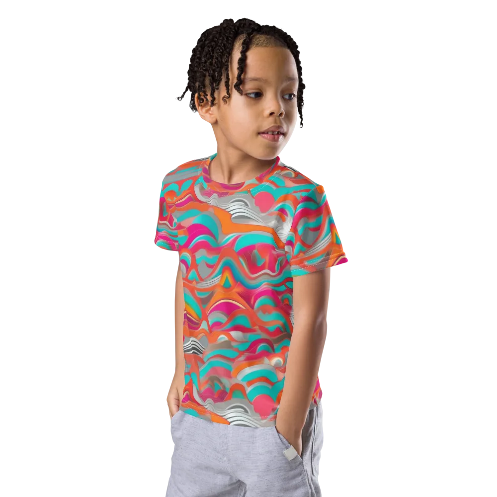 Tidal Mirage on Kids Crew Neck T-Shirt — Left Front