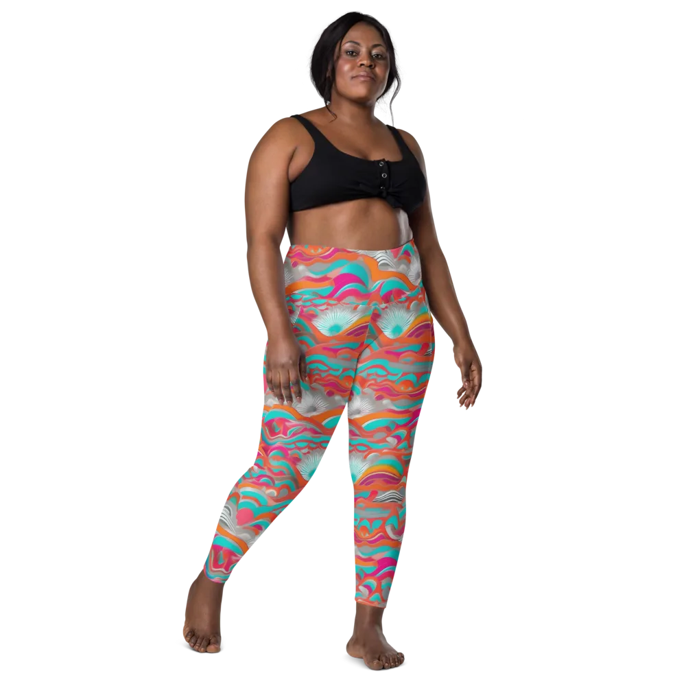 Tidal Mirage on Leggings with Pockets — Front