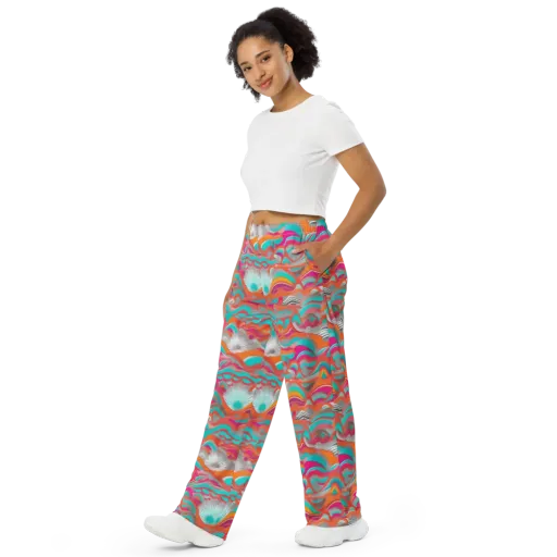 Tidal Mirage on a Wide-Leg Pants