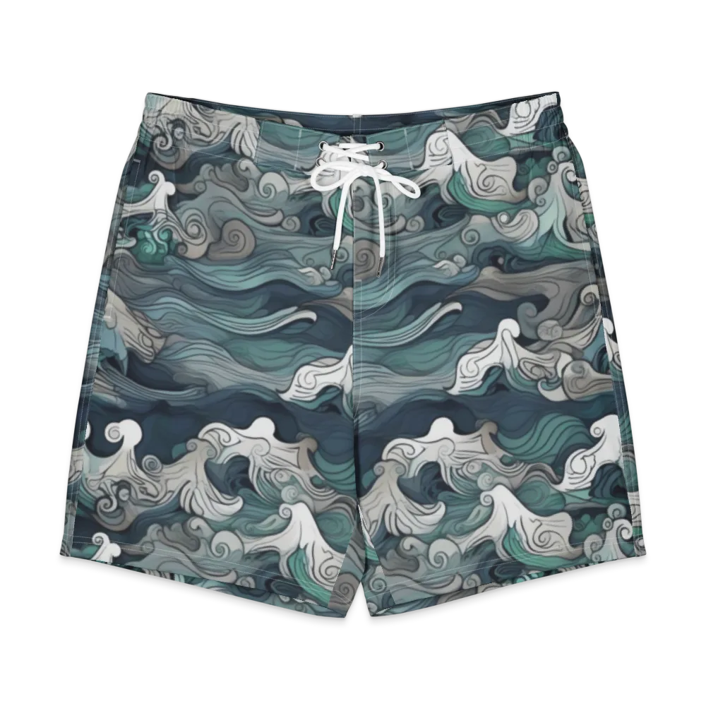 Whispering Swell on Men's Board Shorts — Front