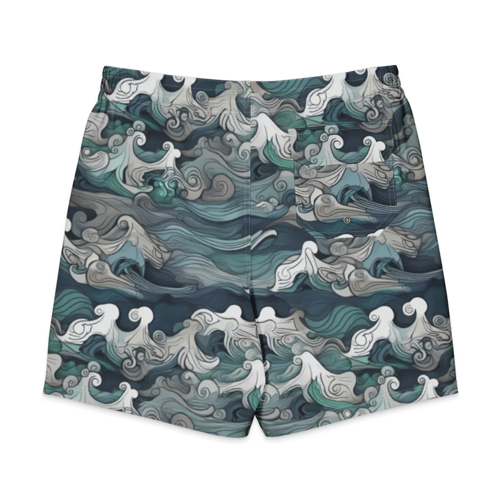 Whispering Swell on Men's Board Shorts — Back