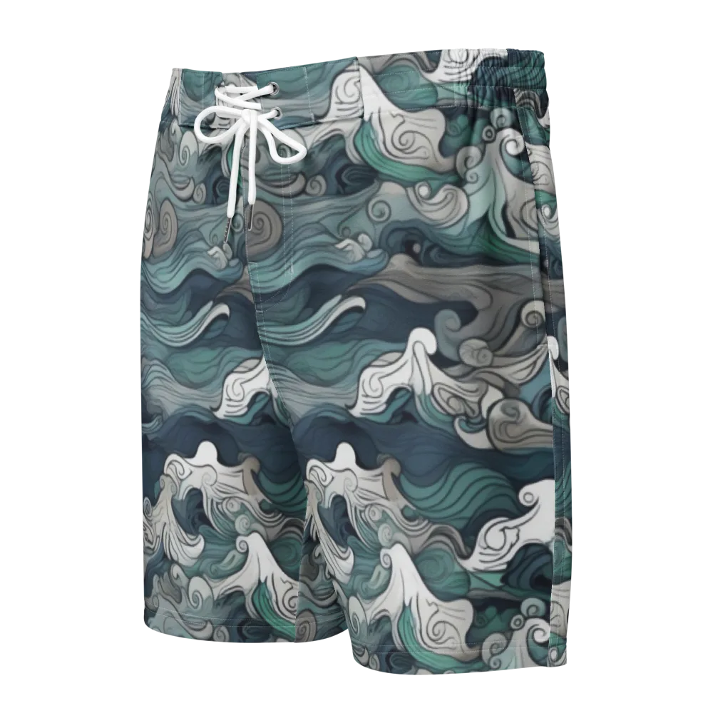 Whispering Swell on Men's Board Shorts — Front