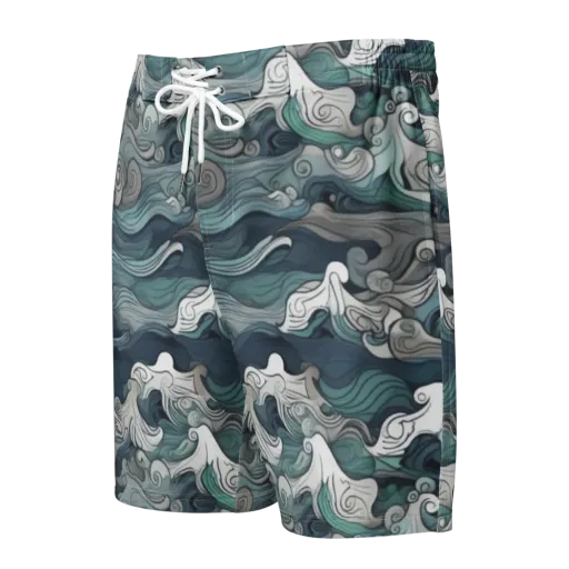 Whispering Swell on a Men's Board Shorts