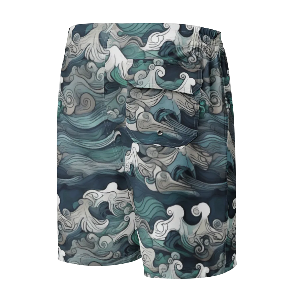 Whispering Swell on Men's Board Shorts — Back