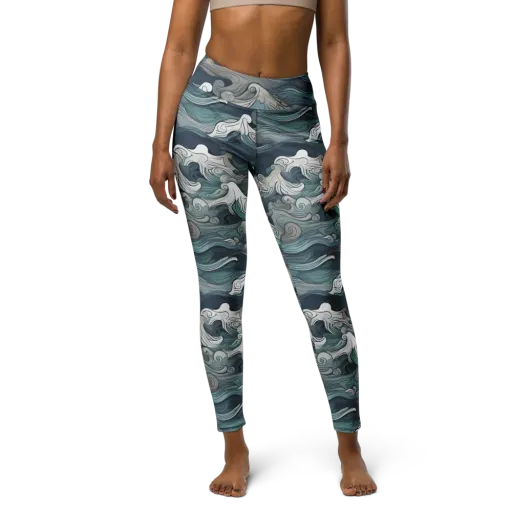 Whispering Swell on a Yoga Leggings